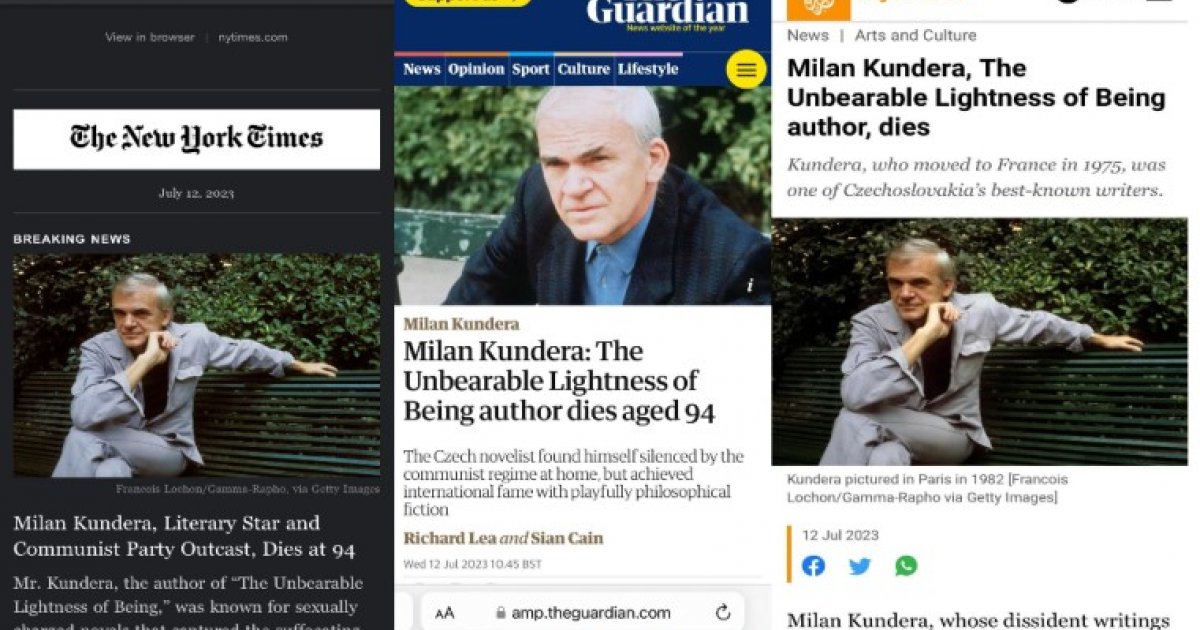 Milan Kundera, renowned but reclusive Czech writer and former dissident,  dies in Paris at 94 – Daily Press