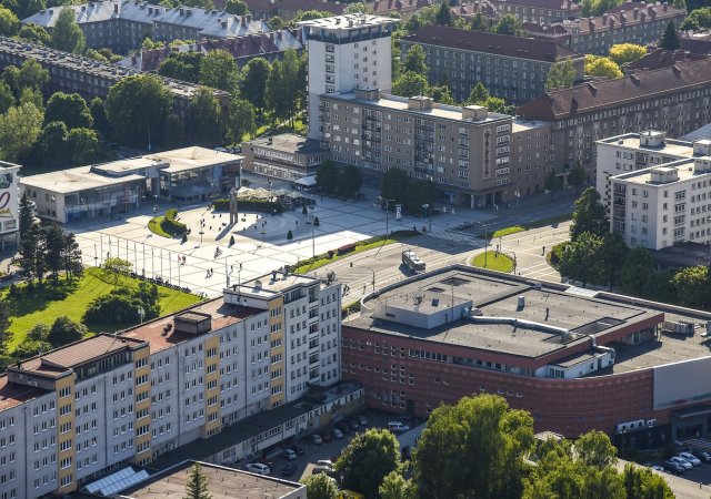 Havířov, letecký pohled na centrum města