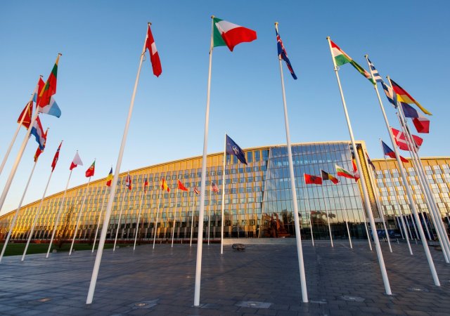 Centrála NATO v Bruselu na snímku z 16. listopadu 2022.