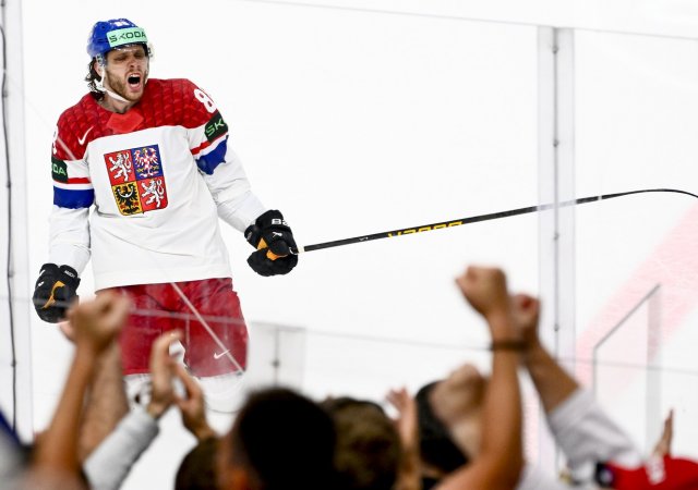 Hokejista David Pastrňák ve finále mistrovství světa