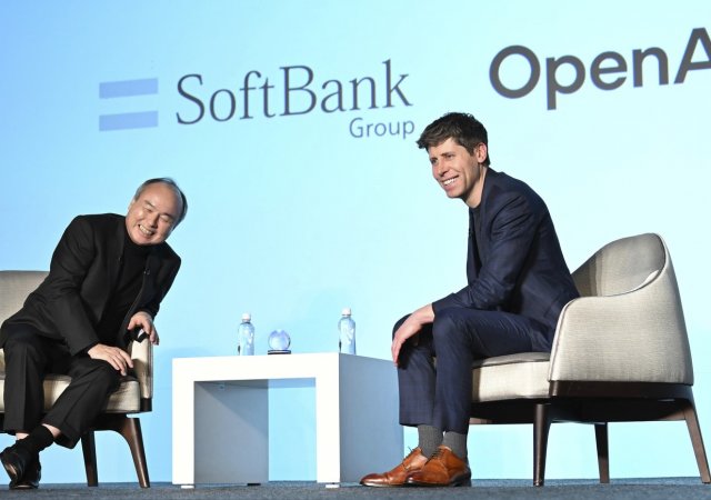 Šéf SoftBank Masajoši Son a šéf OpenAI Sam Altman