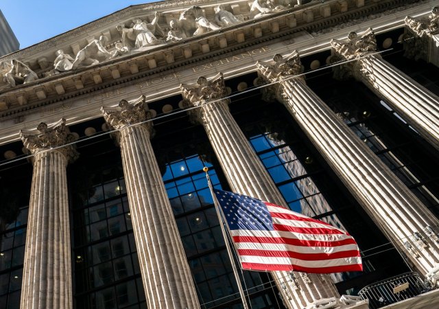 Newyorská burza (NYSE) na Wall Street