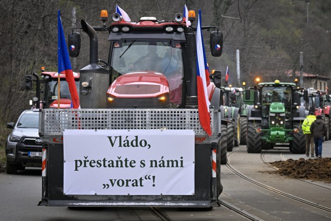 Zemědělci na protestu proti vládě