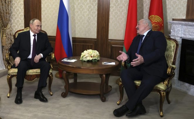 Ruský prezident Vladimir Putin a běloruský vůdce Alexander Lukašenko