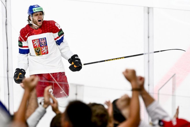 Hokejista David Pastrňák ve finále mistrovství světa