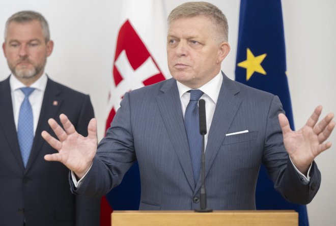 Slovenský prezident Peter Pellegrini a premiér Robert Fico