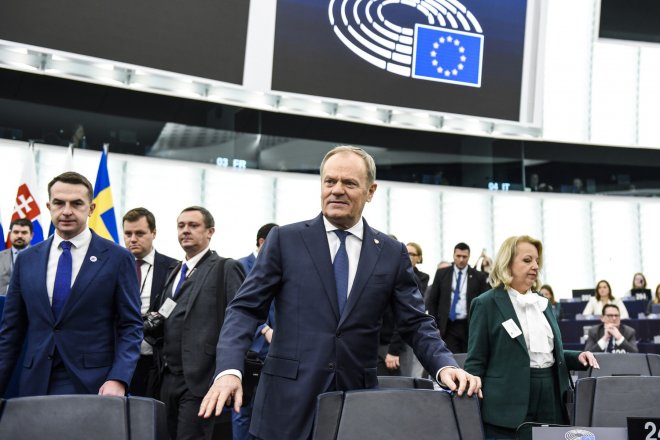 Donald Tusk v projevu před europoslanci