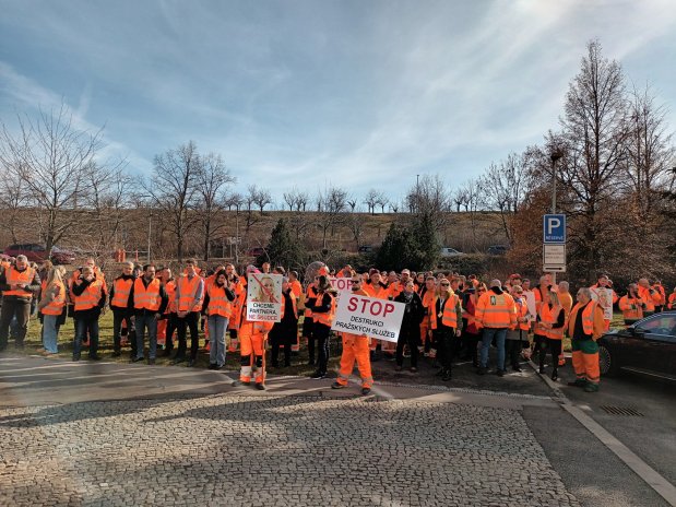 Stávka zaměstnanců Pražských služeb