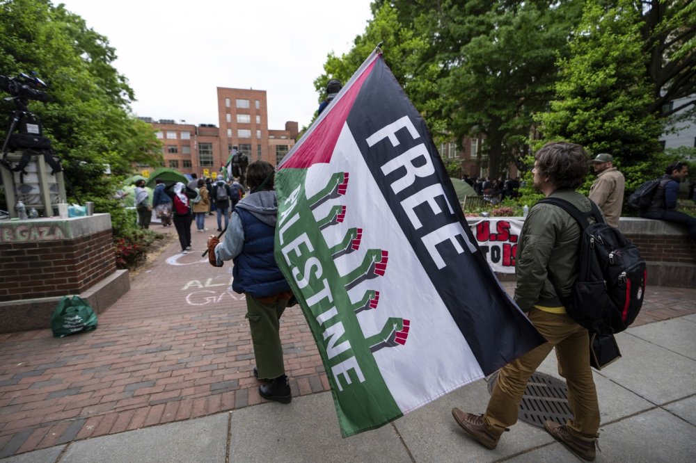 Studenti newyorské Kolumbijské univerzity protestují proti izraelské ofenzivě v Pásmu Gazy