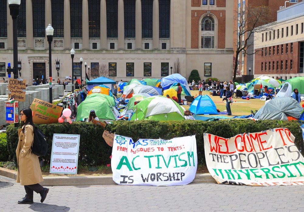 Studenti newyorské Kolumbijské univerzity protestují proti izraelské ofenzivě v Pásmu Gazy