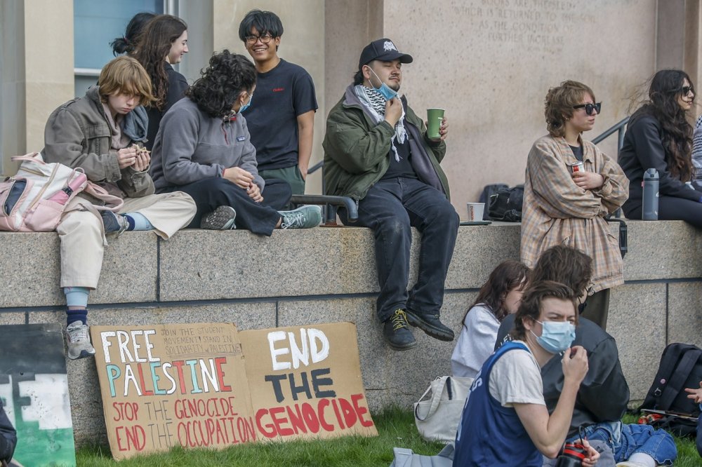 Studenti newyorské Kolumbijské univerzity protestují proti izraelské ofenzivě v Pásmu Gazy