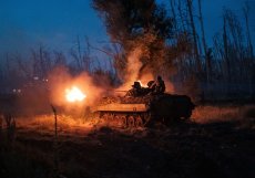 Ukrajinská armáda na frontové linii v charkovské oblasti