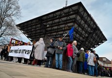 Protesty proti zákonu o veřejnoprávní televizi a rozhlasu v Bratislavě