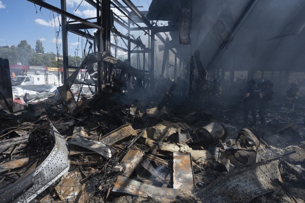 Ruský útok na supermarket v ukrajinské Kosťantynivce