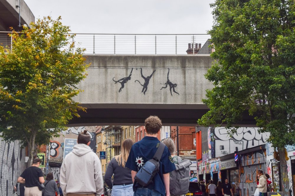 Nové dílo britského streetartového výtvarníka Banksyho v Londýně