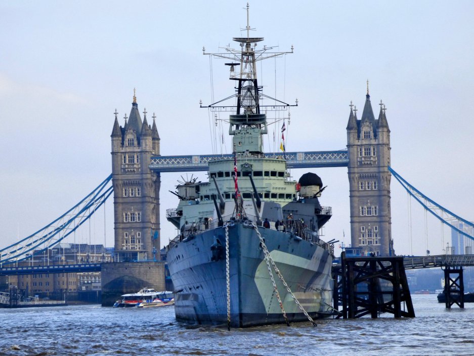 HMS Belfast, plovoucí muzeum na Temži.