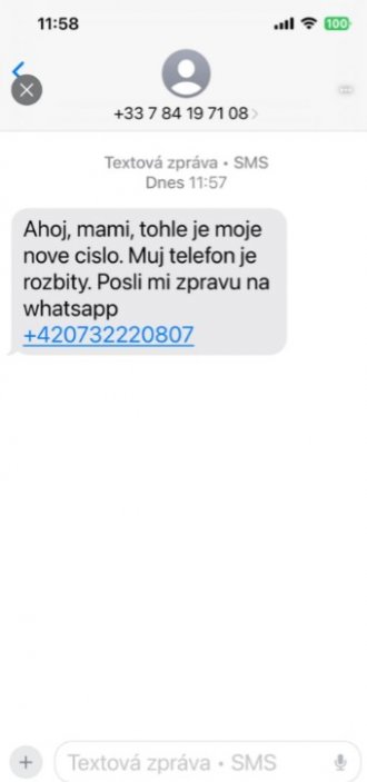 Podvodná SMS na rodiče 