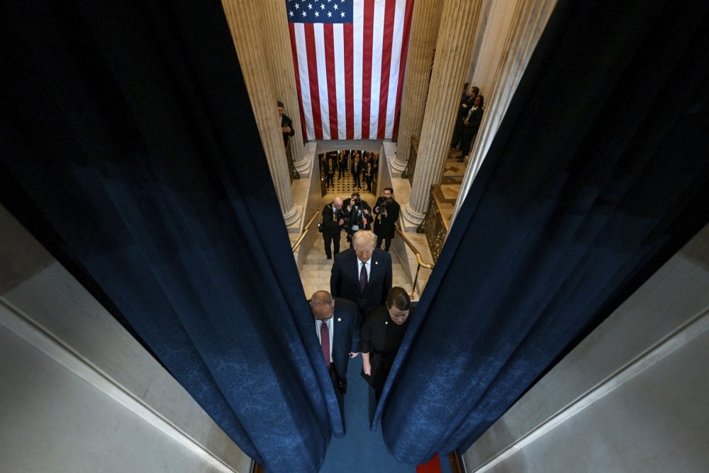  Donald Trump přichází na inauguraci.