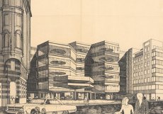 Kotva vznikla mezi lety 1970 a 1975 podle návrhu českých architektů manželů Věry Machoninové a Vladimíra Machonina. (na snímku je kresba architektů Machoninových)