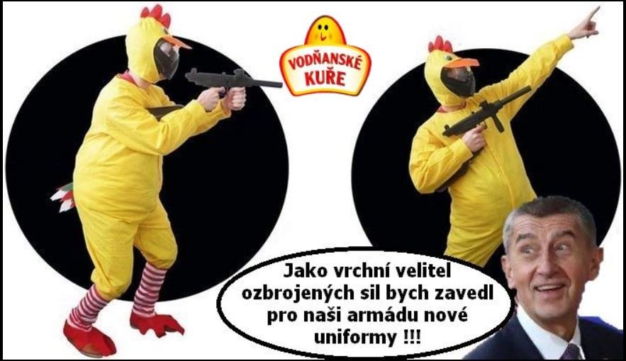 Nové uniformy podle případného nového velitele vrchních vojenských sil ČR a dřívějšího majitele potravinářského gigantu Agrofert Andreje Babiše.