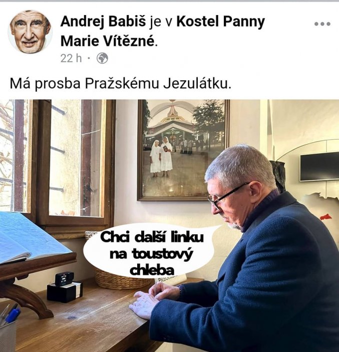 Návštěva Andreje Babiše u Pražského Jezulátka měla také ohlas.