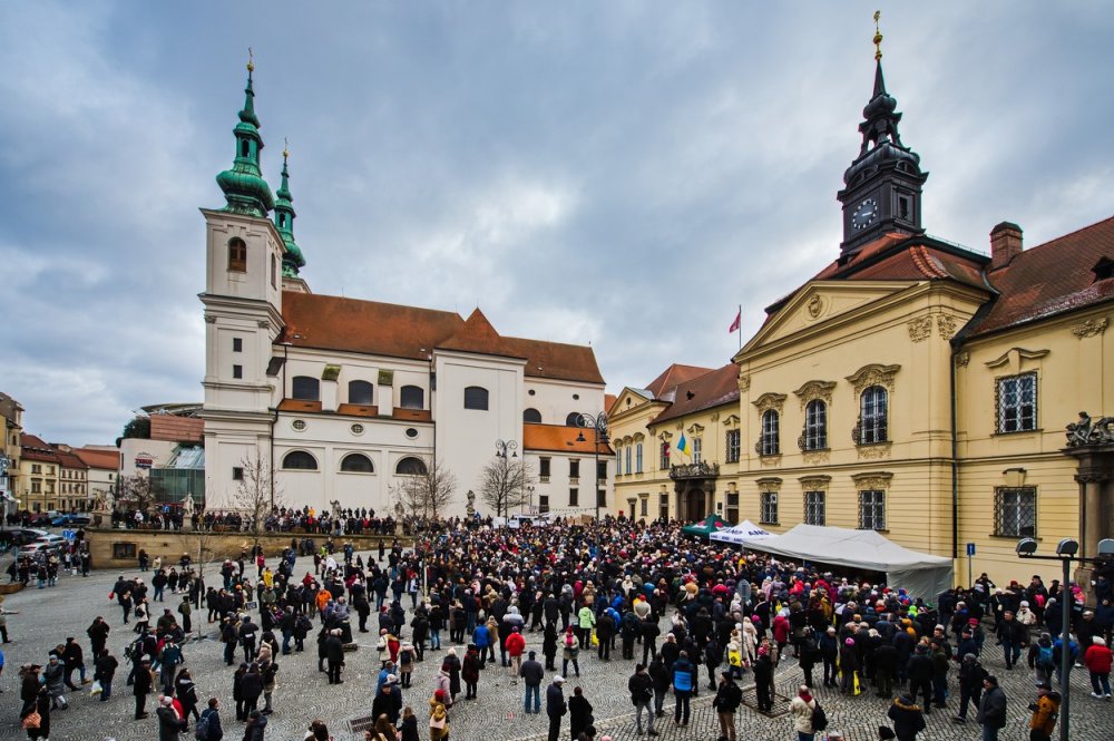 Setkání prezidentského kandidáta a předsedy hnutí ANO Andreje Babiše s občany, 23. ledna 2023 v Brně.