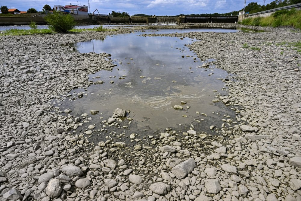 Počasí v různých formách trápí i celý svět včetně Česka - hladina Vltavy u Vraňan na Mělnicku se tak 27. července 2023 silně pod normálem.